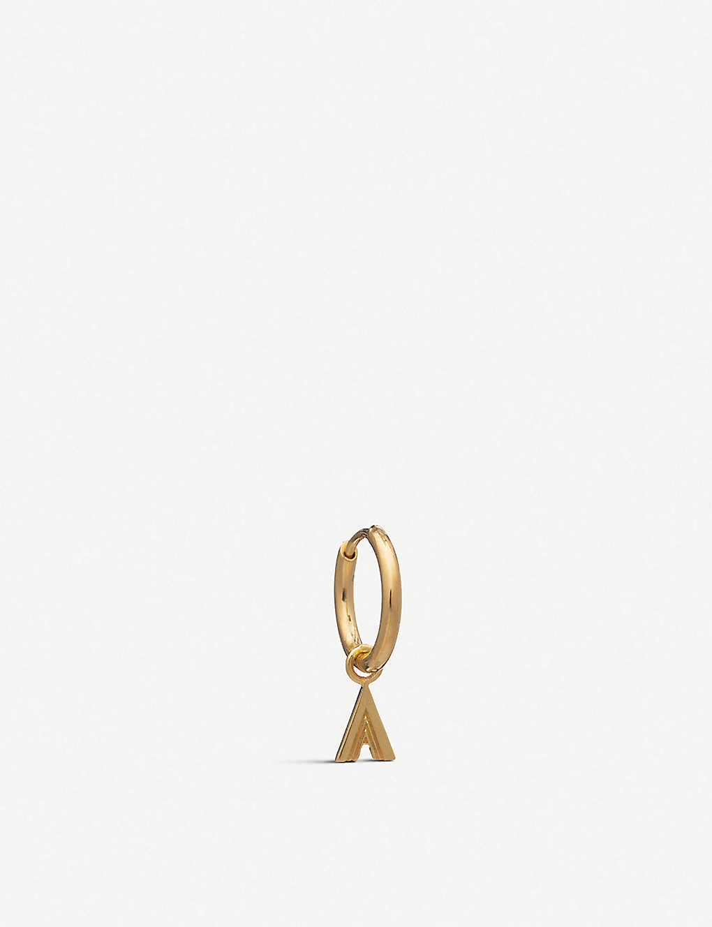 Art Deco A initial 22ct gold-plated hoop earring