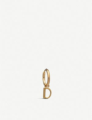 RACHEL JACKSON - Art Deco A initial 22ct gold-plated hoop earring ...