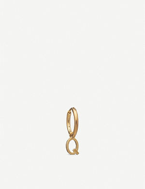 RACHEL JACKSON - Art Deco A initial 22ct gold-plated hoop earring ...