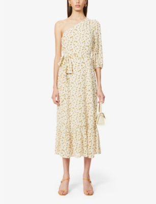 REFORMATION - Freeport one-shoulder floral-print crepe midi dress ...