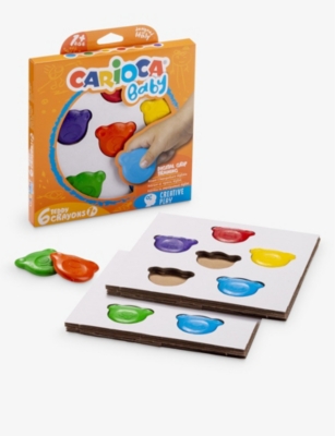 CARIOCA - Baby teddy-shaped wax crayons pack of six