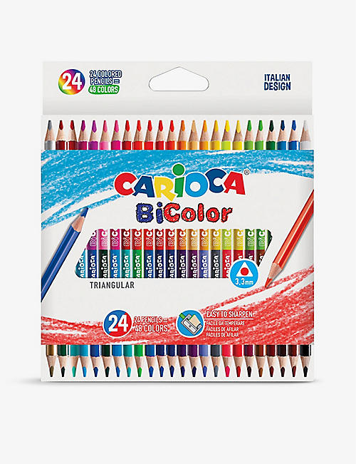 CARIOCA: Bicolour Triangular colouring pencils set of 24