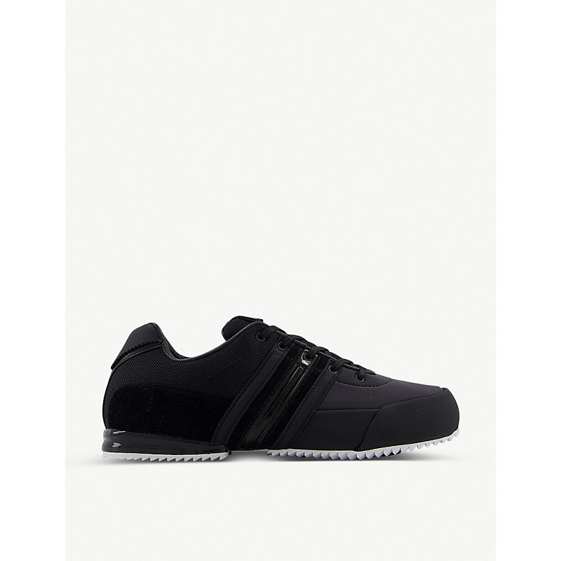 Adidas Y3 Y-3 Sprint Mesh And Leather Low-top Trainers In Black White
