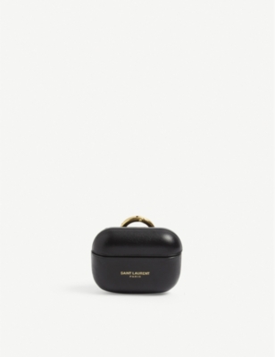 Saint Laurent - Leopard Heart Leather Airpods Case