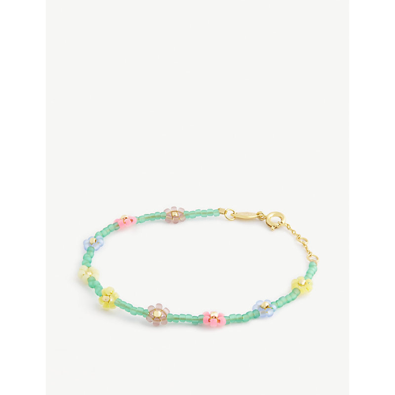 Anni Lu Petals 18ct Yellow Gold-plated Brass And Seed Beaded Bracelet