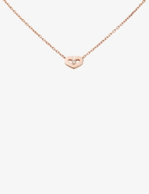 Cartier Womens Rose Gold Heart Of 18ct Rose-gold And 0.01ct Brilliant-cut Diamond Necklace