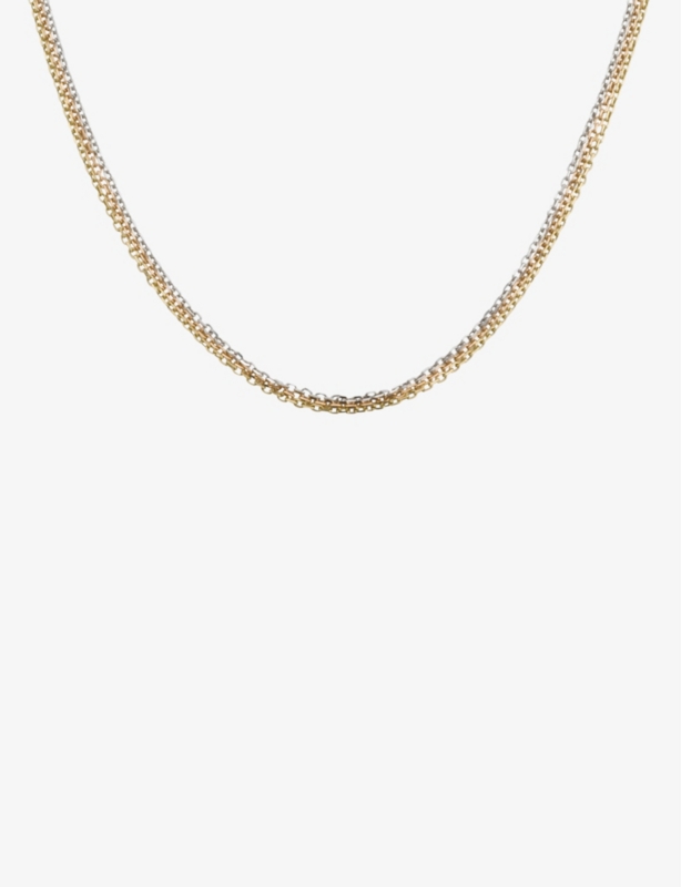 Trinity 18ct white-gold, 18ct rose-gold and 18ct yellow-gold chain necklace