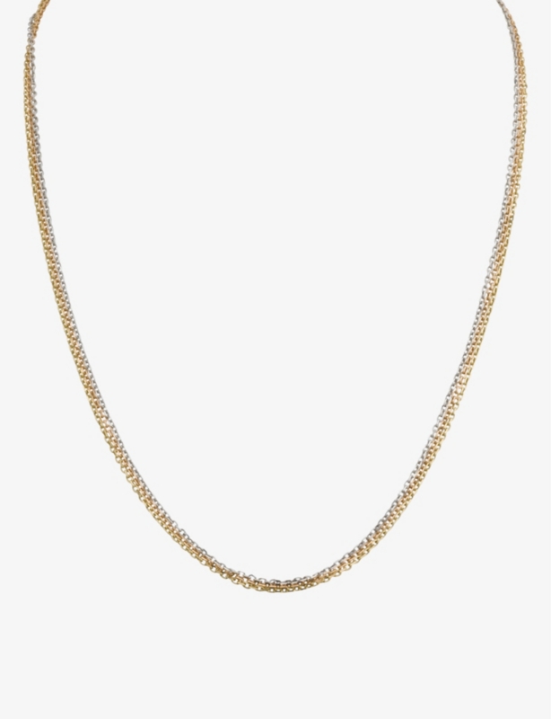 Trinity 18ct white-gold, 18ct rose-gold and 18ct yellow-gold chain necklace
