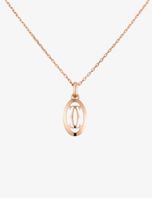 CARTIER Double C Logo rose gold and diamond necklace