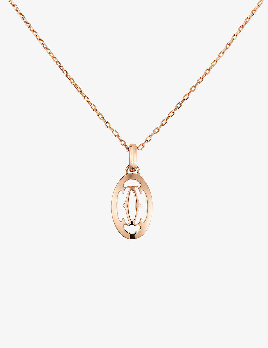 Cartier Womens Rose Gold Double C Logo Rose-gold And Diamond Necklace