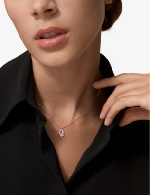 CARTIER: Hand of Fatima 18ct rose-gold and diamond necklace