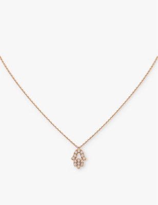CARTIER: Hand of Fatima 18ct rose-gold and diamond necklace