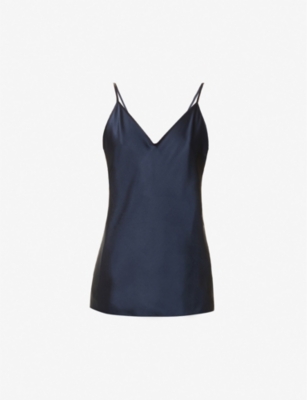 navy silk camisole