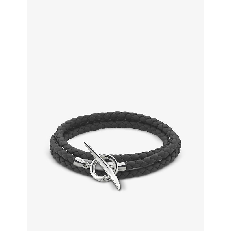 Shaun Leane QUILL STERLING-SILVER AND BRAIDED LEATHER BRACELET