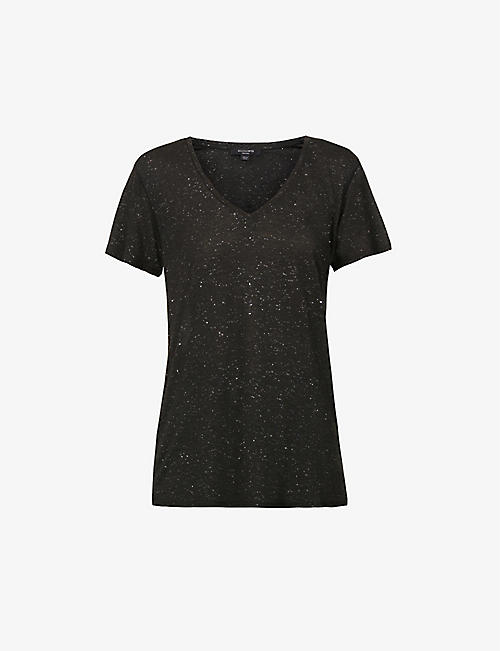 ALLSAINTS: Emelyn shimmer woven T-shirt