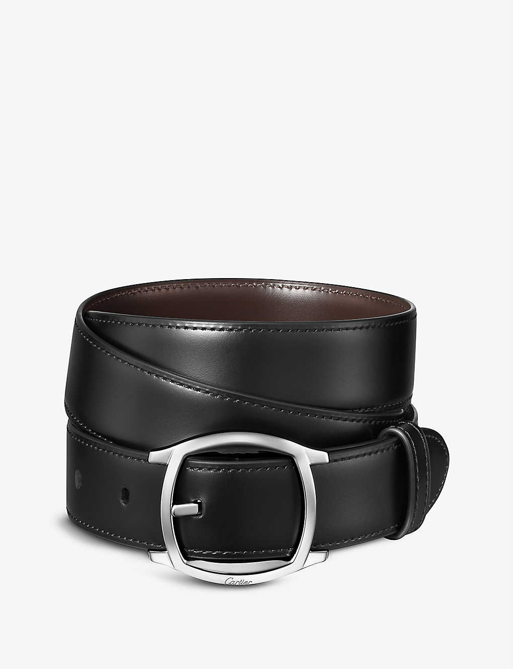 Cartier Mens Black Drive De Leather Belt