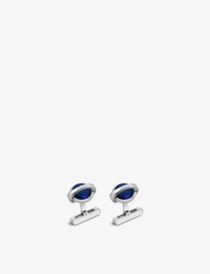 Cartier Mens Silver Ballon Bleu De Palladium-plated Sterling-silver Cufflinks In Silver (silver)