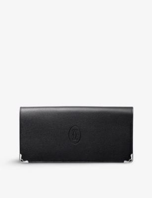 Cartier Black Must De Calfskin Gusseted International Wallet