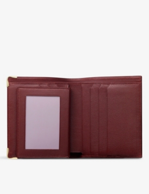 Shop Cartier Must De  Leather Wallet In Burgundy