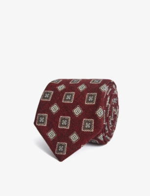 Reiss Arezzo Medallion Print Wool Tie Selfridges Com