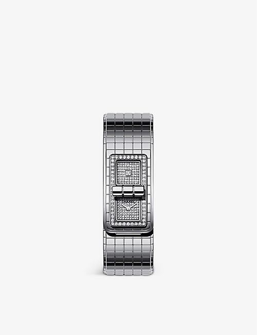 CHANEL H5812 Code Coco steel and diamond quartz watch
