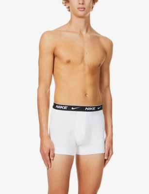 Nike Dri-fit Essential Cotton Stretch 3 Pack Boxer Briefs With Fly In Multi In White/grey/blk