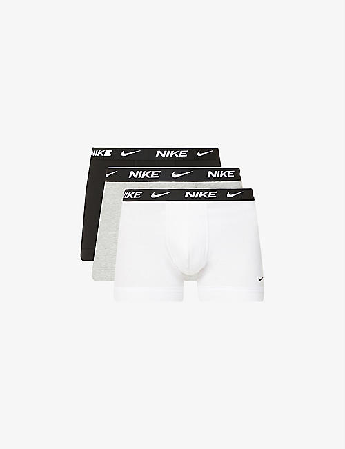 NIKE: Pack of three Everyday stretch-cotton jersey trunks
