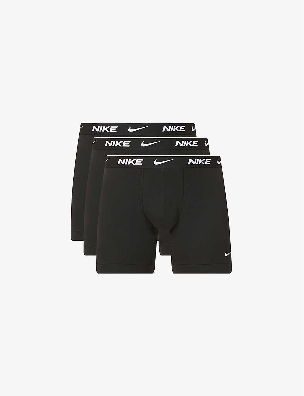 Shop Nike Mens Black Pack Of Three Everyday Stretch-cotton Jersey Boxers