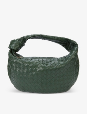 Bottega Veneta The Jodie Intrecciato Leather Hobo Bag In Bottle/gold