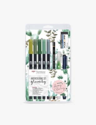 TOMBOW: Watercolour Greenery stationery set