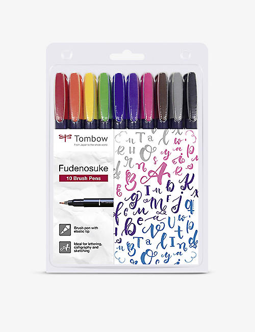 TOMBOW: Fudenosuke brush pens set of 10
