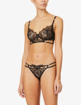 Bluebella Lumi Stretch-lace Half-cup Underwired In Black