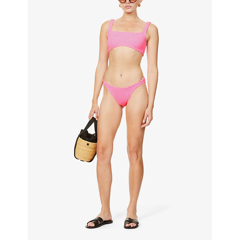 Shop Hunza G Women's Bubblegum Xandra Seersucker-weave Bikini
