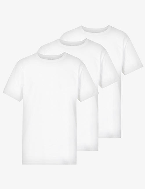 CALVIN KLEIN：平纹针织棉 T 恤三件装