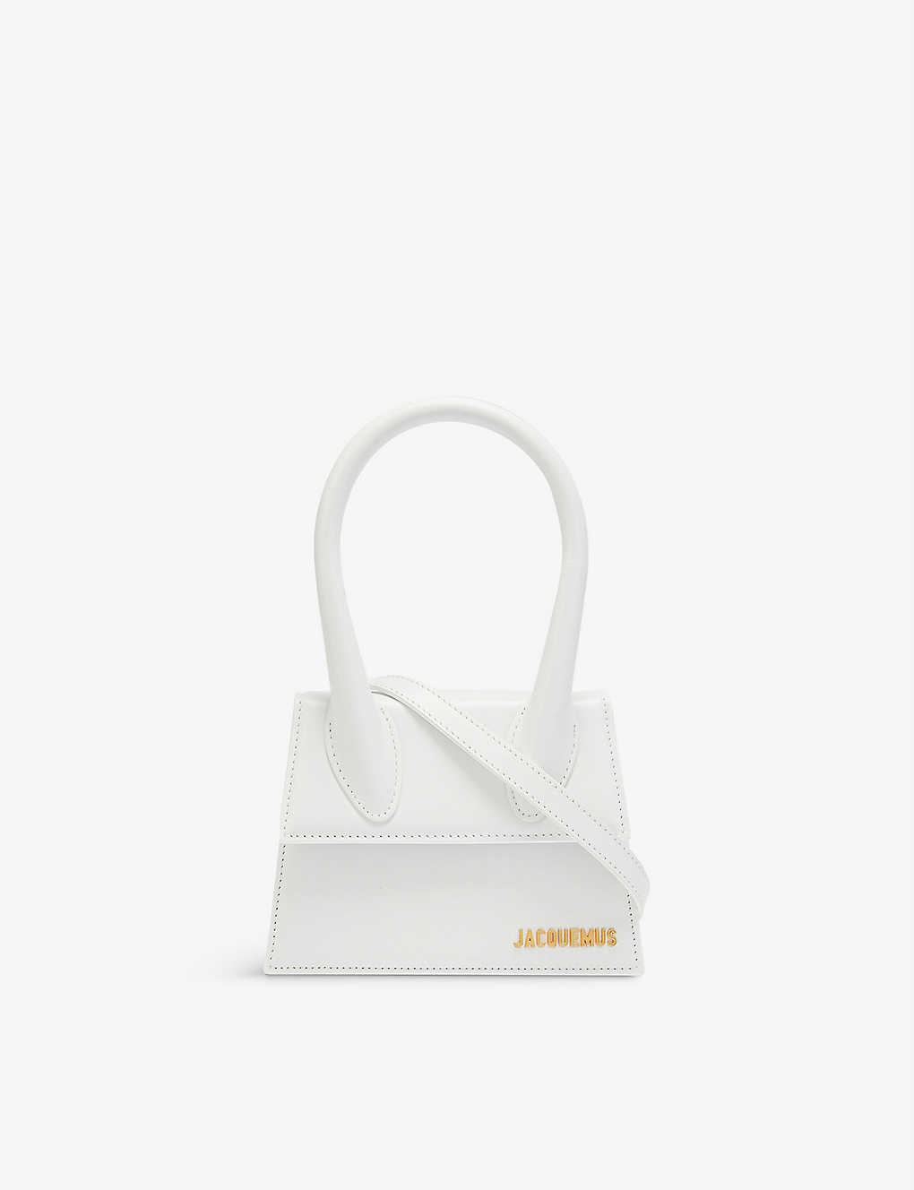 Jacquemus Le Chiquito Medium Leather Top Handle Bag In White