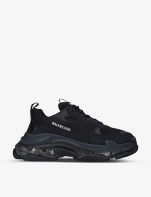 BALENCIAGA Men s Triple S leather and mesh mid top trainers Selfridges