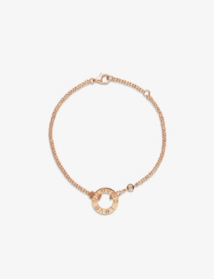 Cartier Womens Rose Gold Love 18ct Rose-gold And 2 Diamonds Bracelet