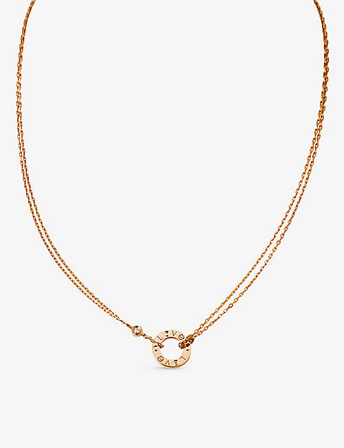 CARTIER: LOVE 18ct rose-gold and diamond necklace