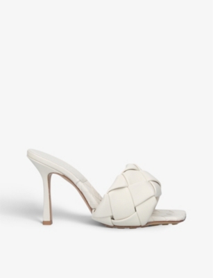 BOTTEGA VENETA - Intrecciato leather heeled mules | Selfridges.com