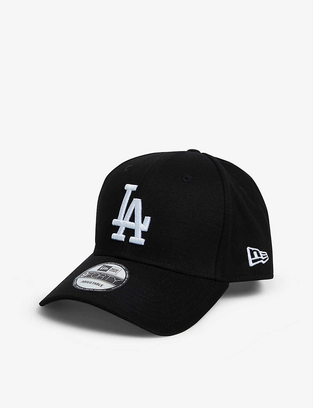 New Era La Dodgers Cotton Baseball Cap In Black/optic White