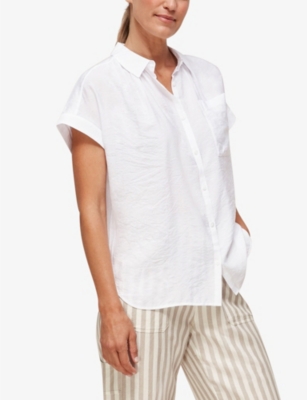 Shop Whistles Women's White Nicola Cotton-blend Shirt