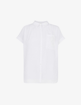 Shop Whistles Women's White Nicola Cotton-blend Shirt