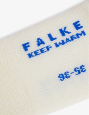 FALKE WOMENS 2040 OFF WHITE INVISIBLE WOOL-BLEND STEP SOCK EUR 35-36/2-3 UK 40616379