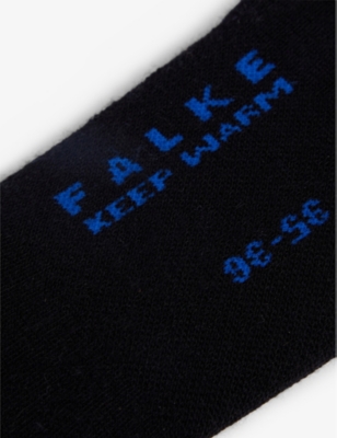 Falke Invisible Wool-blend Step Sock In Black