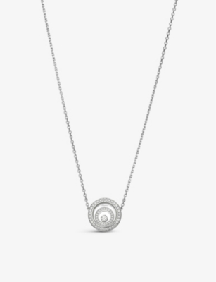 CHOPARD: Happy Spirit 18ct White-Gold and 0.38 Diamond Necklace