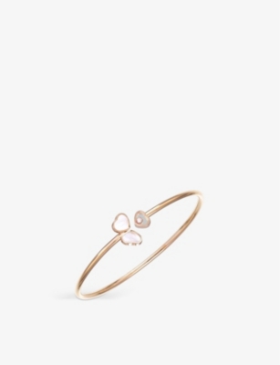 CHOPARD: Happy Hearts Wings 18ct rose-gold, mother-of-pearl and diamond bangle