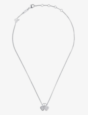 CHOPARD: Happy Hearts Wings 18ct white-gold and diamond necklace