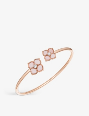 CHOPARD: La Fleur Imperiale 18ct rose-gold, pink opal and diamond bangle