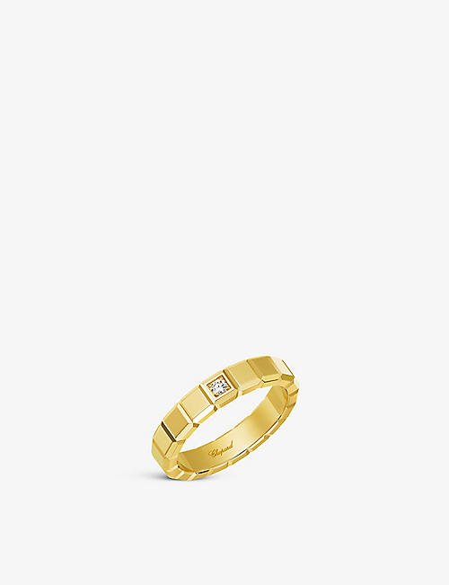 CHOPARD: Ice Cube Pure 18-carat yellow-gold and diamond ring