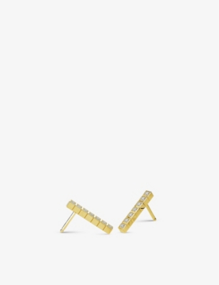 CHOPARD: Ice Cube Pure 18-carat yellow-gold and diamond earrings